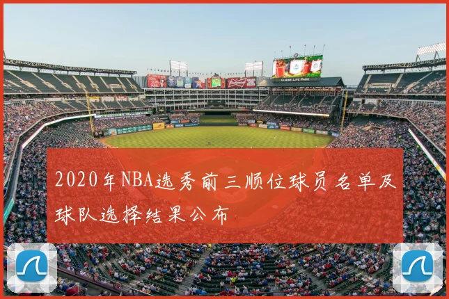 2020年NBA选秀前三顺位球员名单及球队选择结果公布